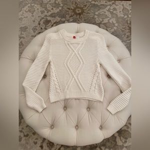 H&M White Knit Cropped Sweater sz XS